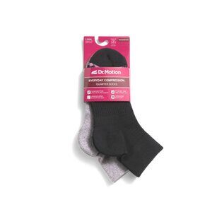 DR MOTION Black 2pk Compression Quarter Socks